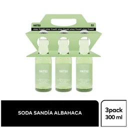 Soda Hatsu 3 Pack Sandía & Albahaca Botella x 300 mL
