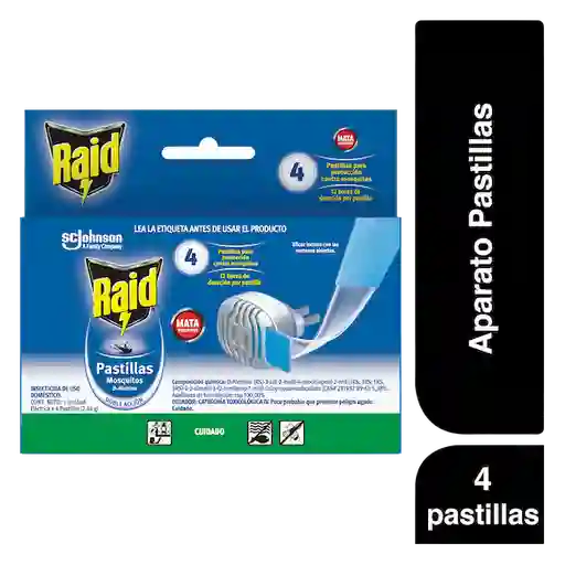 Raid Repelente en Pastilla para Insectos Voladores + 4 Repuestos