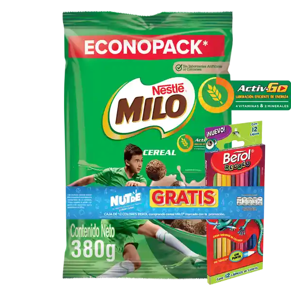 Milo Nestle Cereal Sabor A+ Colores