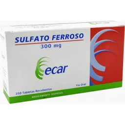 Ecar Sulfato Ferroso Antianémico en Tabletas 