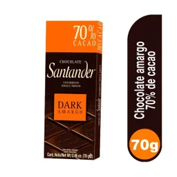 Santander Barra de Chocolate Dark Amargo 70% Cacao