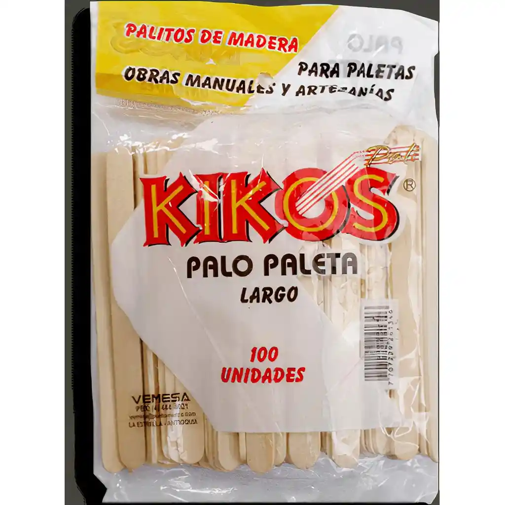 Kikos Palo Paleta Largo x 100 Unidades