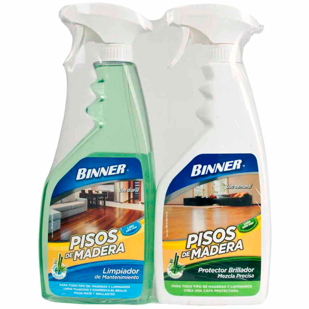 Binner Limpiador + Protector para Pisos de Madera 2 x 700 ml