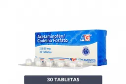 American Generics Acetaminofén 325 mg /Codeína Fosfato 30 mg Analgésicos-Antipirético Tabletas 