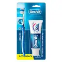 Kit  con Crema Dental Oral-B 100% de Tu boca Cuidada 66ml+Cepillo de Dientes Indicator 1 Unidad