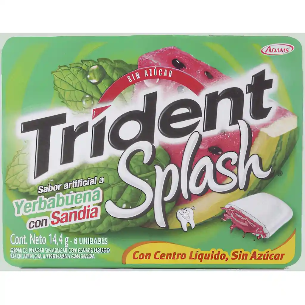 Trident Chicles Splash Yerbanuena Con Sandia