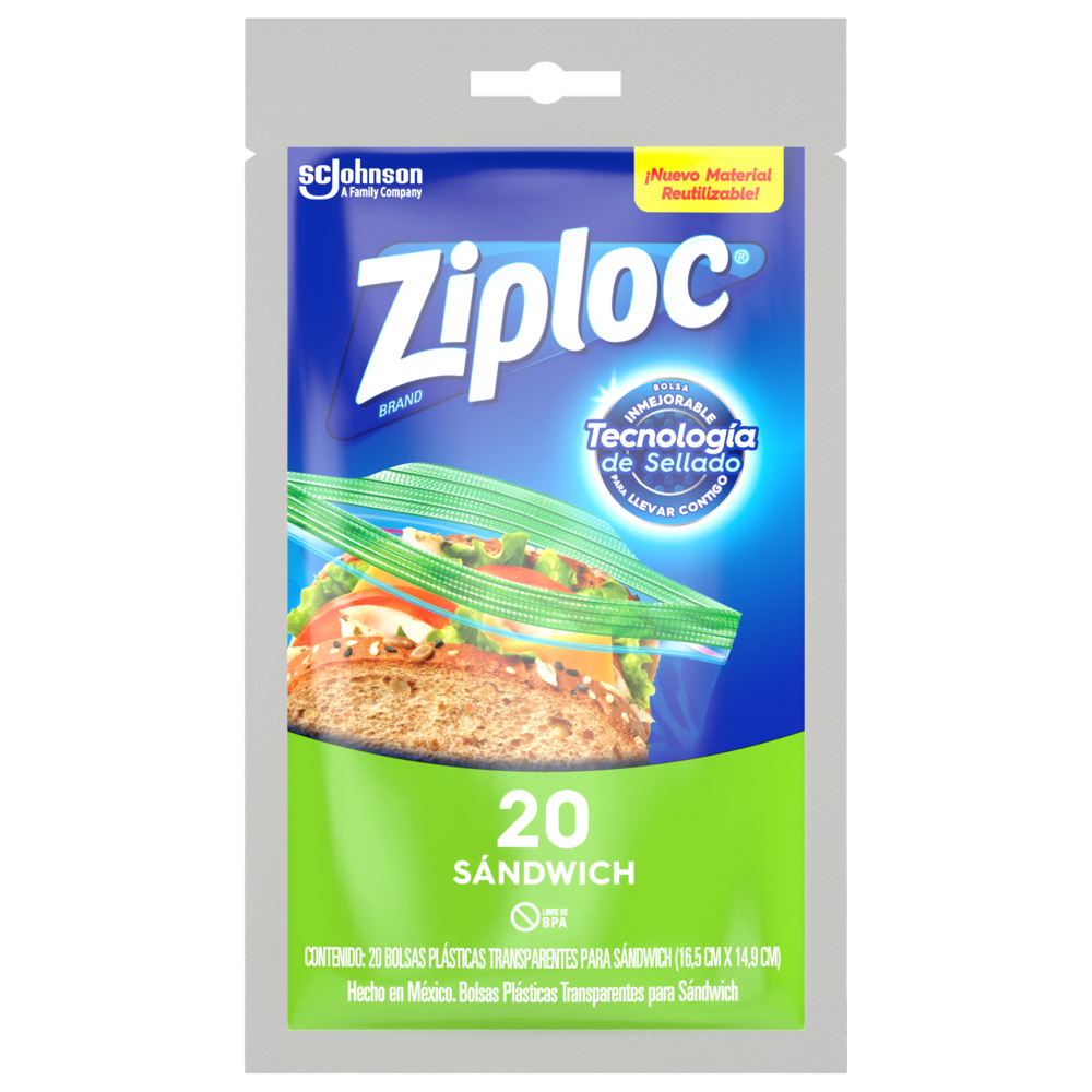 Ziploc Bolsa Reutilizable para Sándwich 20 piezas 20 und