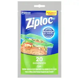 Ziploc Bolsa Reutilizable para Sándwich 20 piezas