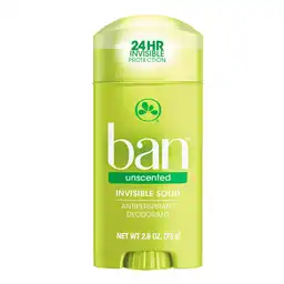 Ban Desodorante Invisible Unscented en Barra