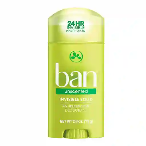 Ban Desodorante Invisible Unscented en Barra