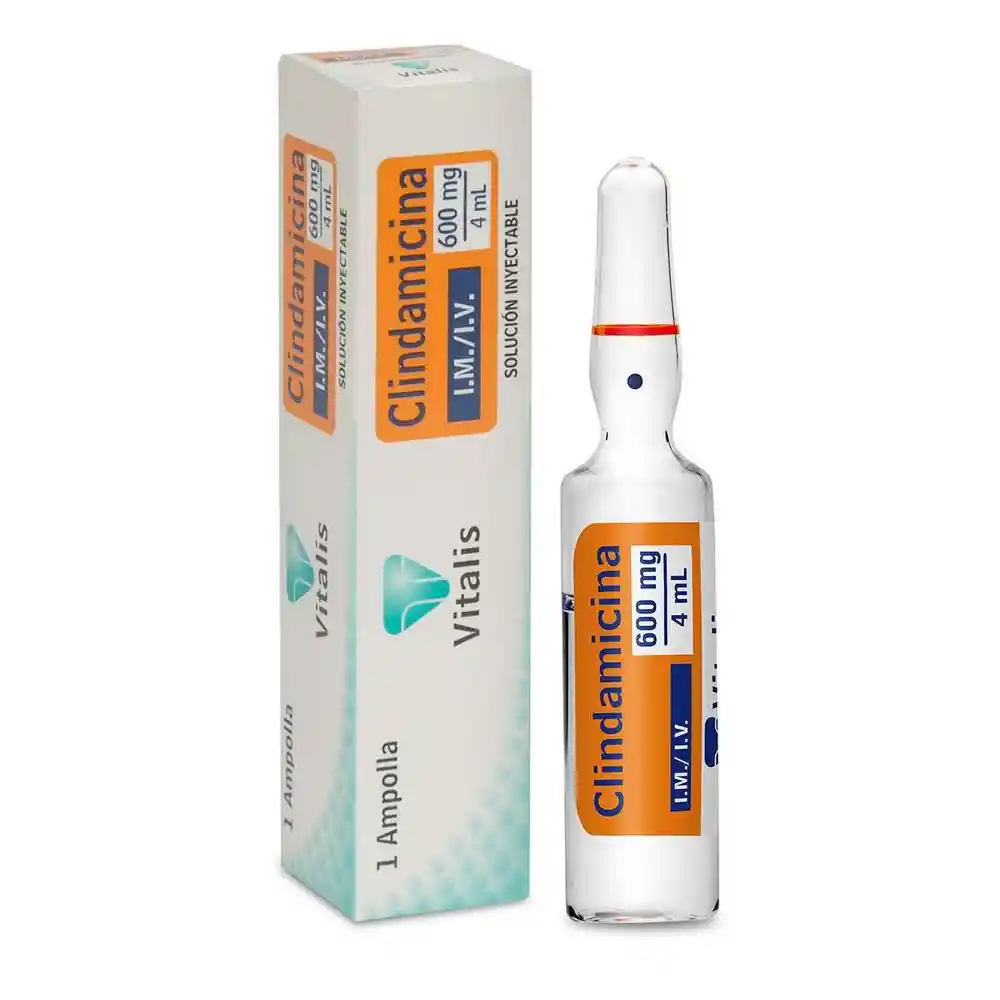 Vitalis Inyectable Clindamicina Antibiótico (600 mg) 4 mL