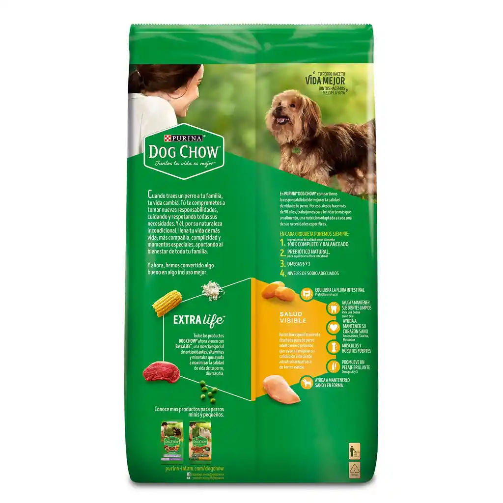 Dog Chow Alimento para Perros Adultos Minis y Pequeños Extra Life