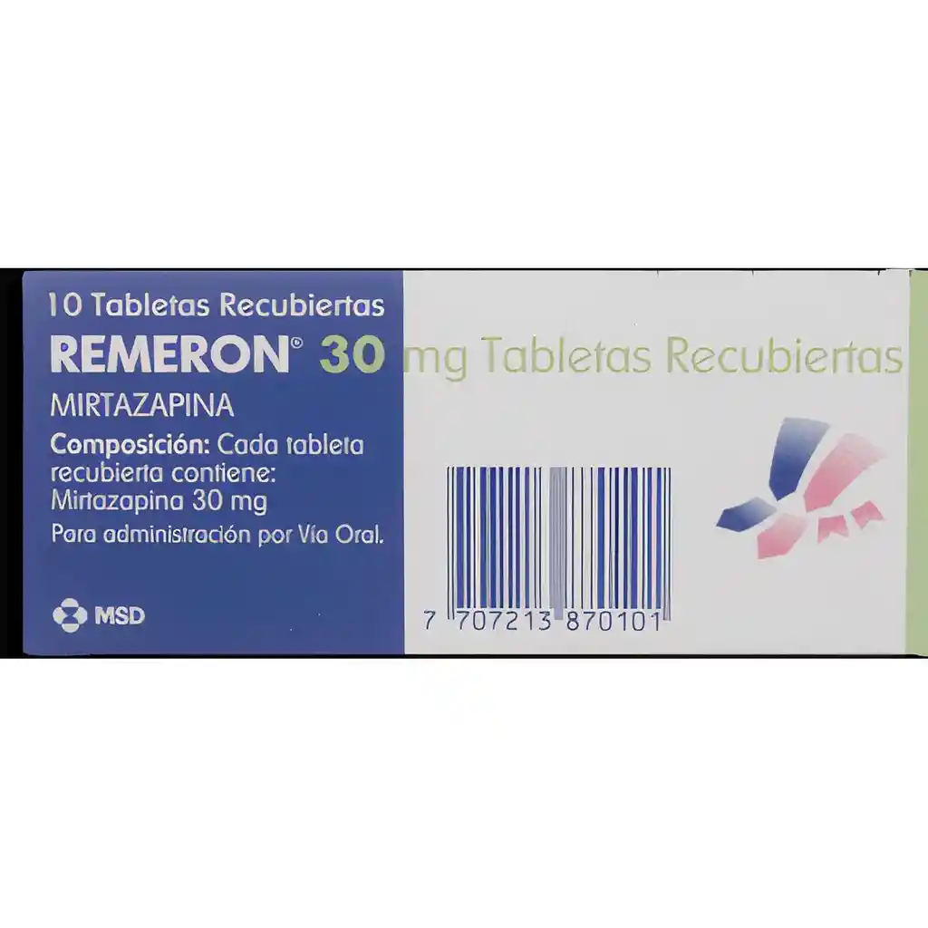 Remeron 30 mg Caja Con 10 Tabletas Recubiertas