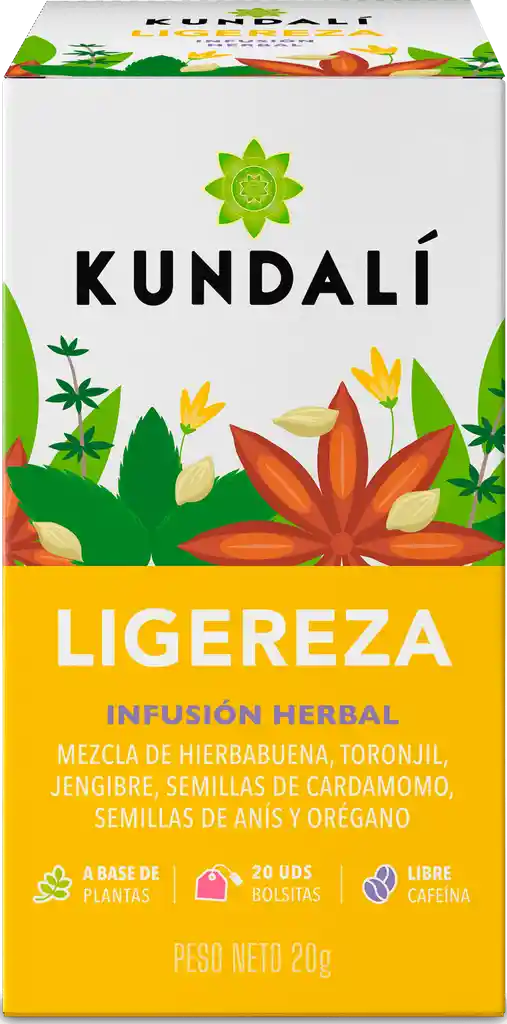 Kundalí Infusión Herbal Ligereza Libre de Cafeína