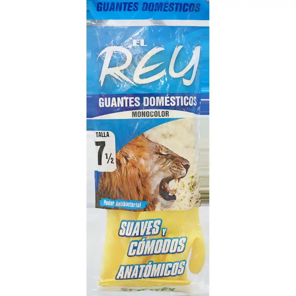 El Rey Guantes Domésticos Monocolor Suaves y Cómodos Talla 71/2