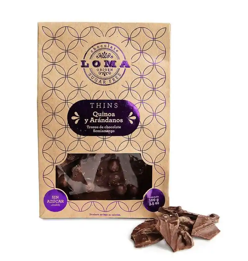 Loma Thins Trozos de Chocolate con Quinoa y Arándanos