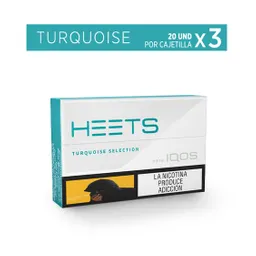 Heets Cigarrillos Turquoise Label Cajetilla 20 Und Pack X3