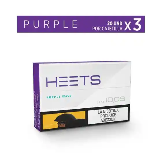 Heets Purlple Label Cajetilla 20 Und Pack X3