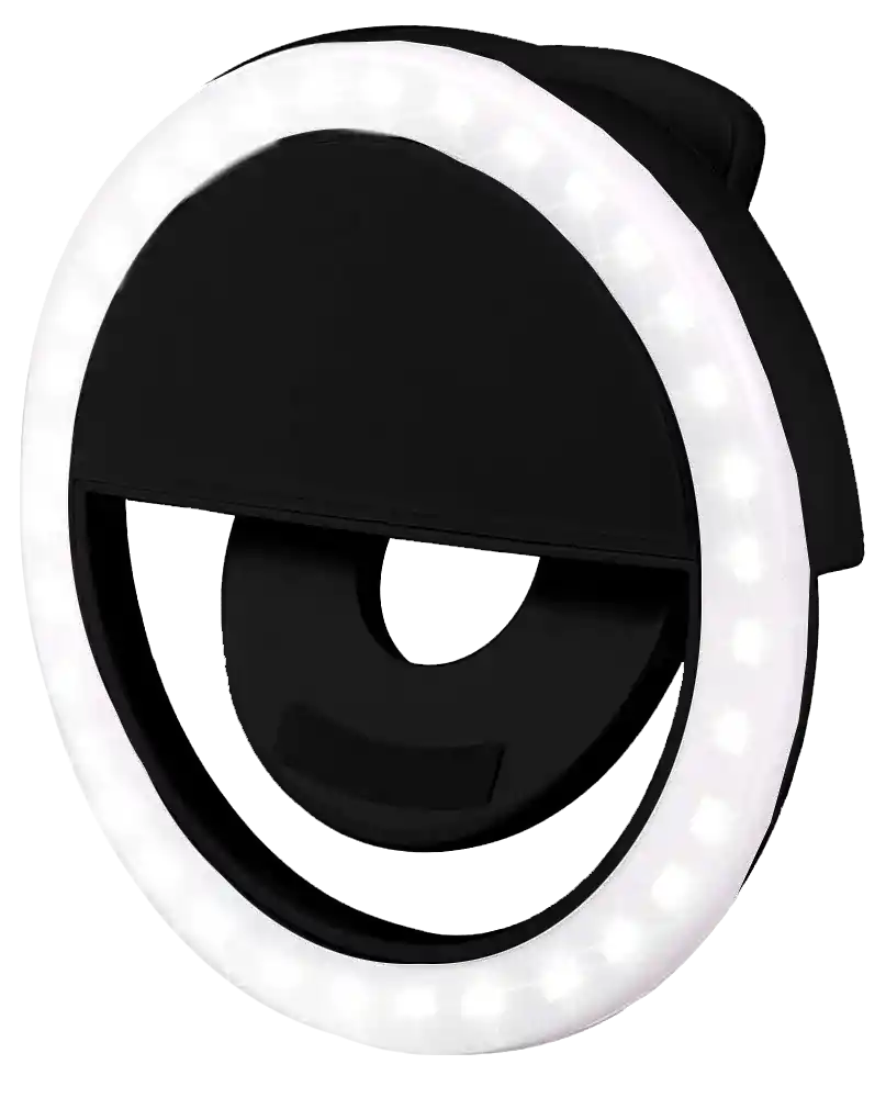 Aro De Luz Recargable Usb Para Celular, Selfie Ring 36 Led negro