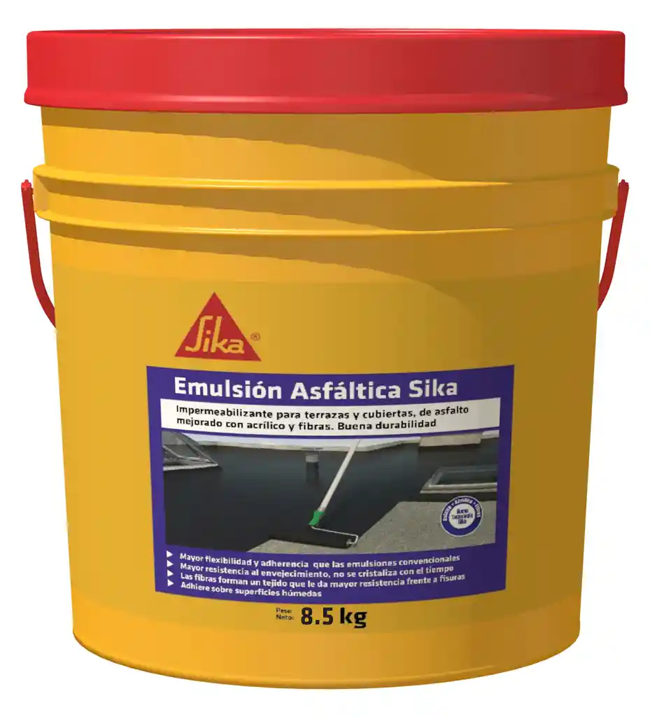 Sika Emulsión Asfáltica Impermeabilizante para cubierta 8.5kg