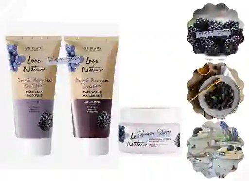 Crema + Mascarilla + Exfoliante Yorgurt moras negras oriflame