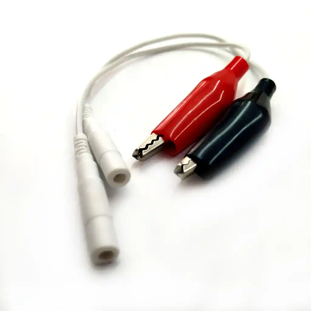 2 Cables Para Estimulador Acupuntura Clip Caimán