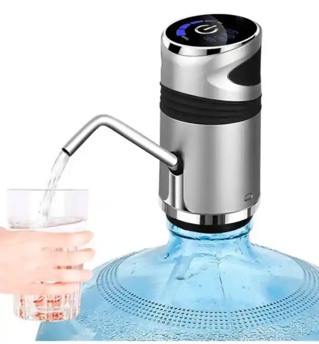 Dispensador Automático Recargable Para Agua De Botellón PLATEADO