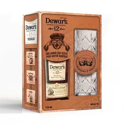 Dewars Whisky 12 Años + Vasos
