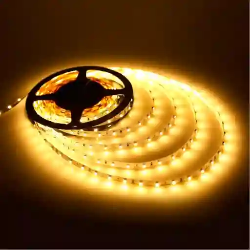 Cinta Led Genérico Luz Amarilla Rollo 5 Metros + Adaptador 12v 2amp