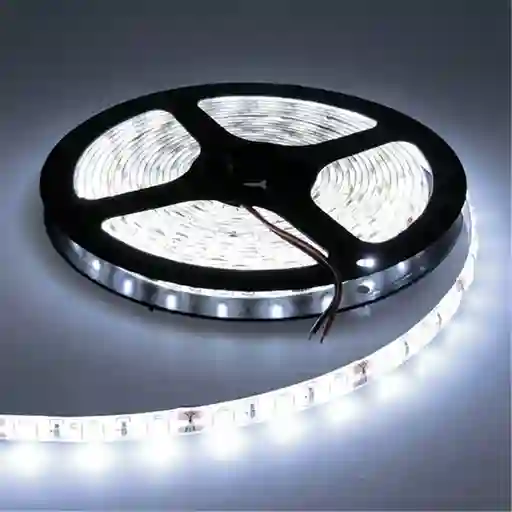 Cinta Led Genérico Luz Blanca Rollo De 5 Metros + Adaptador 12v 2amp