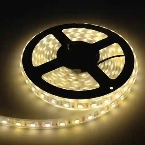 Cinta Led Genérico Luz Cálida Rollo De 5 Metros + Adaptador 12v 2amp