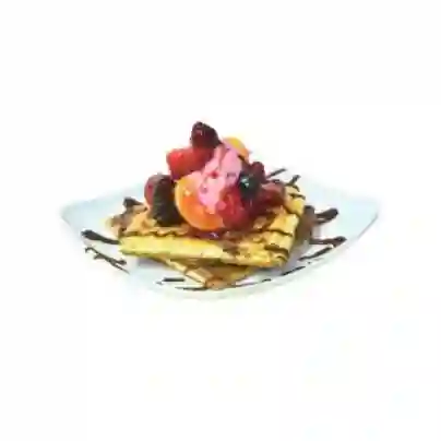 Waffle Frutos Rojos con Helado