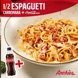 Combo Medio Espagueti Carbonara y Coca-Cola