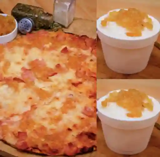 Pizza Pequeña + 2 Helados Pequeños