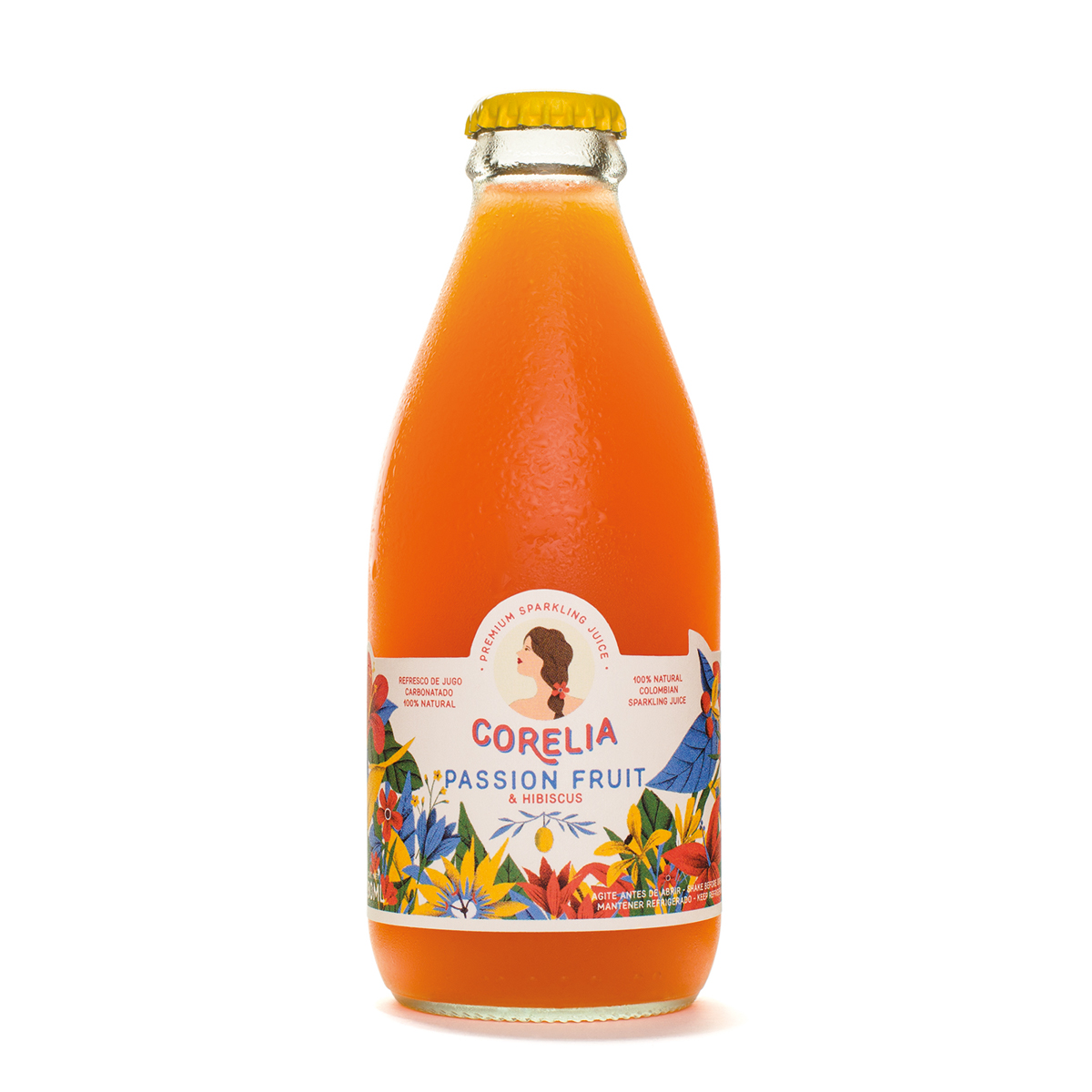Soda corelia de maracuyá con flor de Jamaica