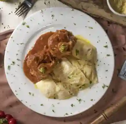 Ossobucco con Espaghetti Carbonara