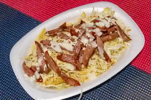 Salchipapa Suiza