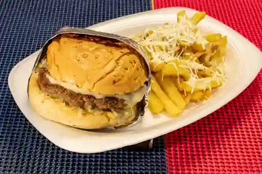 Hamburguesa Sencilla + Papas Fritas