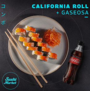 Combo California Roll X12 y Coca Cola Sin Azúcar