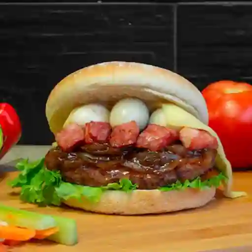 Hamburguesa Carne Artesal + Costilla Bbq