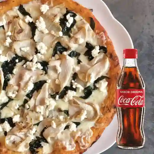Pizza Pollo Espinaca + Coca Cola Original 300ml