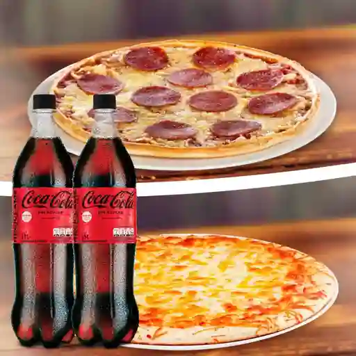 Combo 2 Pizzas Personales + 2 Bebidas de Coca-Cola 400 ml