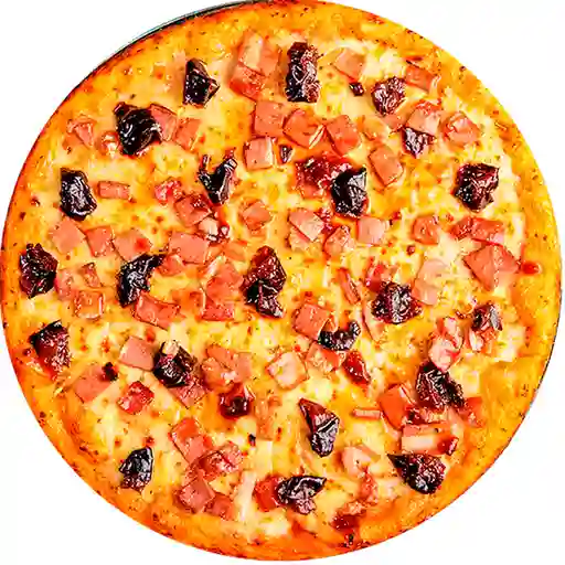 Pizza con Tocineta y Ciruelas