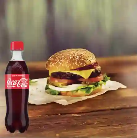Combo Hamburguesa + Coca-Cola Sabor Original 400 ml