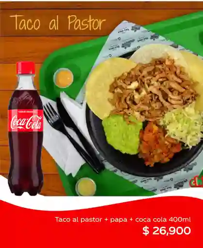 Taco al Pastor + Papas + Coca Cola 400ml