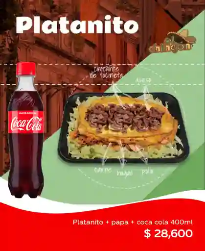 Platanito + Papas + Coca Cola 400 ml