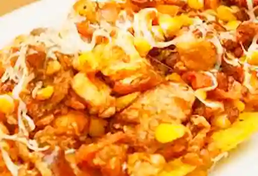 Patacón con Chorizo