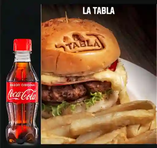 Dos Hamburguesas la Tabla con Bebida 1.5 L