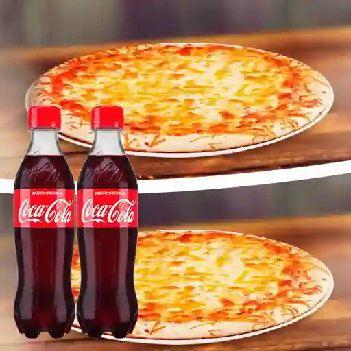 Combo Dos Pizzas Personales + 2 Bebidas de Coca-Cola 400ml