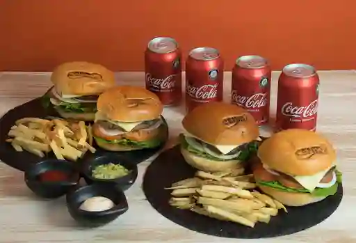 Combo Parceros X4 y Bebidas